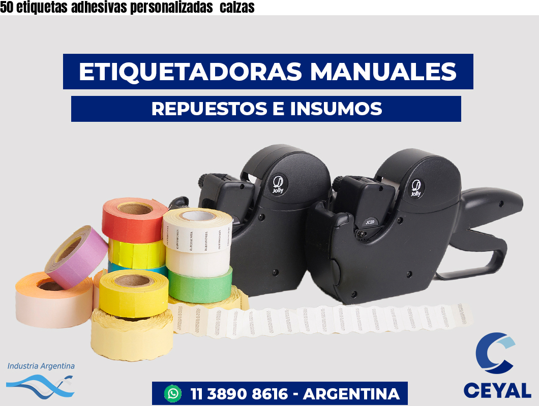 50 etiquetas adhesivas personalizadas calzas