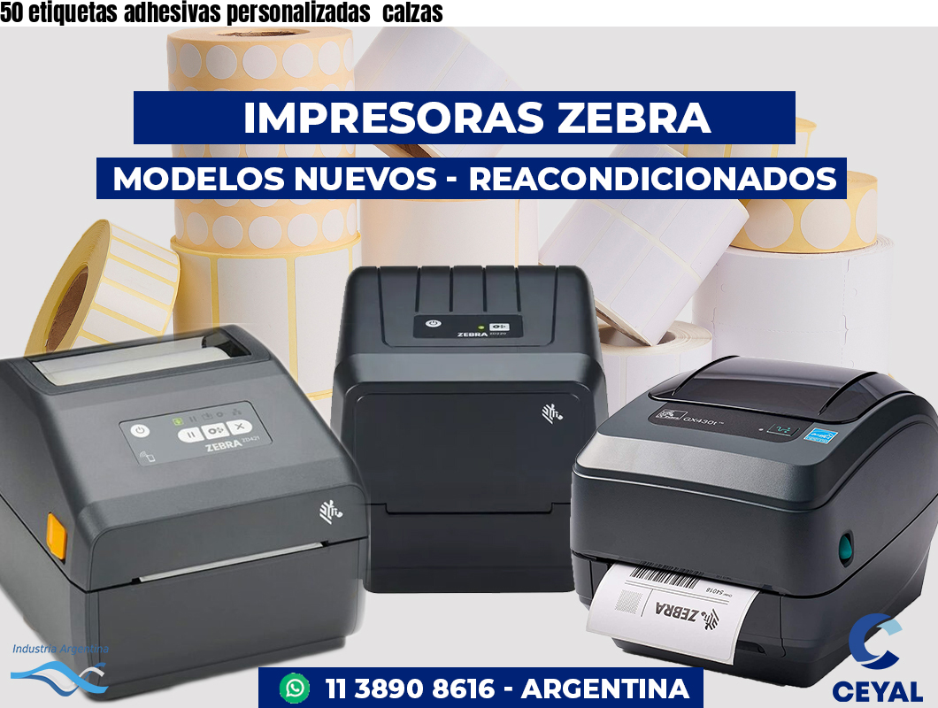 50 etiquetas adhesivas personalizadas calzas