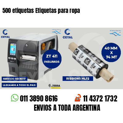 500 etiquetas Etiquetas para ropa