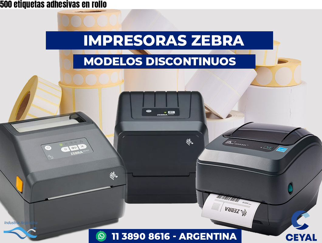 500 etiquetas adhesivas en rollo