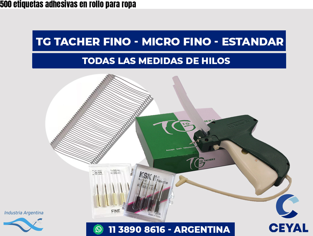 500 etiquetas adhesivas en rollo para ropa