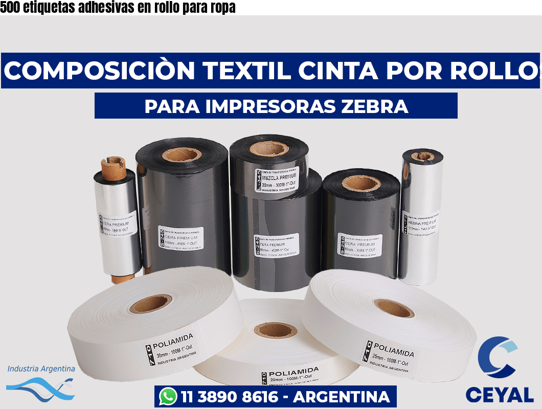 500 etiquetas adhesivas en rollo para ropa