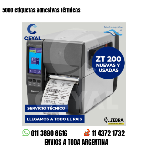 5000 etiquetas adhesivas térmicas