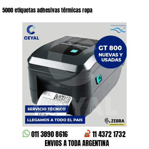 5000 etiquetas adhesivas térmicas ropa