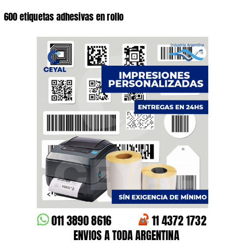 600 etiquetas adhesivas en rollo