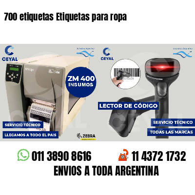 700 etiquetas Etiquetas para ropa