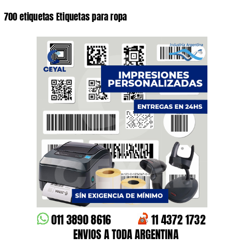 700 etiquetas Etiquetas para ropa