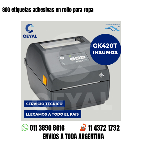 800 etiquetas adhesivas en rollo para ropa