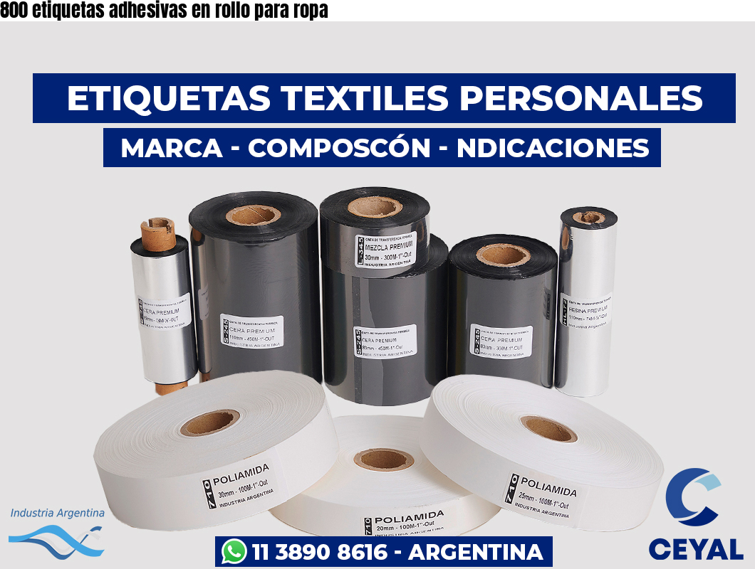 800 etiquetas adhesivas en rollo para ropa