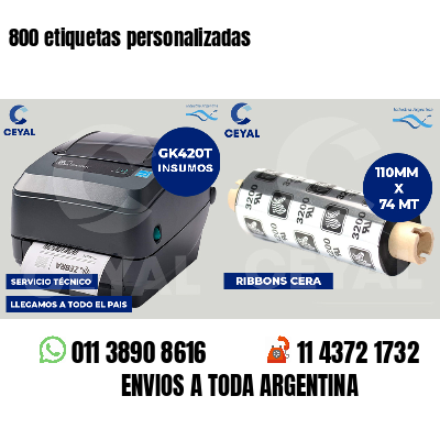 800 etiquetas personalizadas