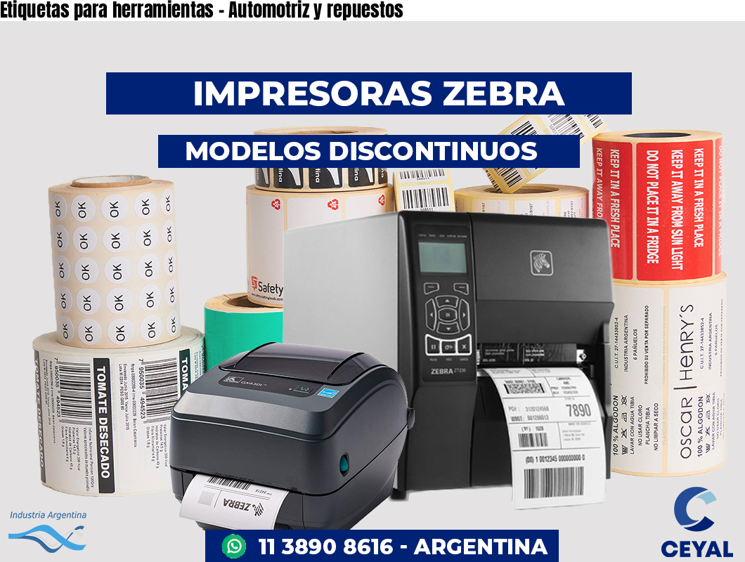 Etiquetas para herramientas - Automotriz y repuestos