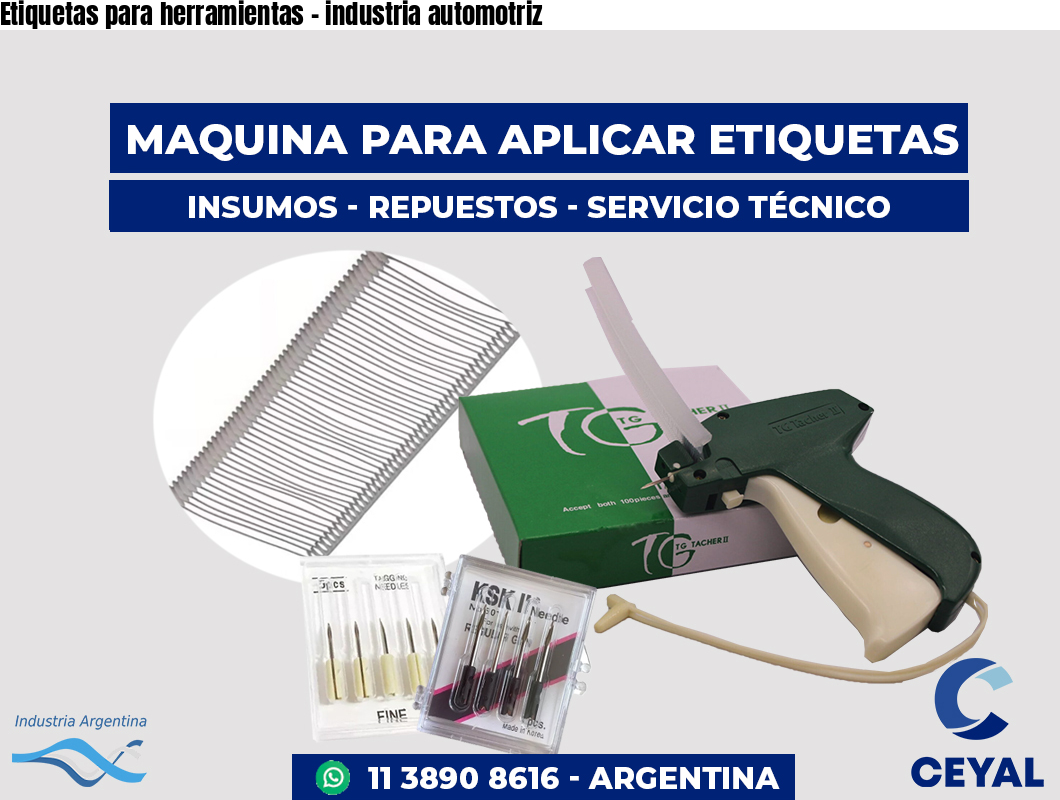 Etiquetas para herramientas - industria automotriz