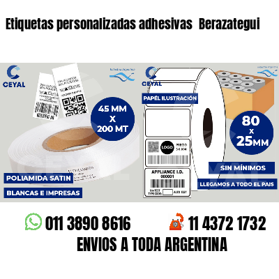Etiquetas personalizadas adhesivas Berazategui