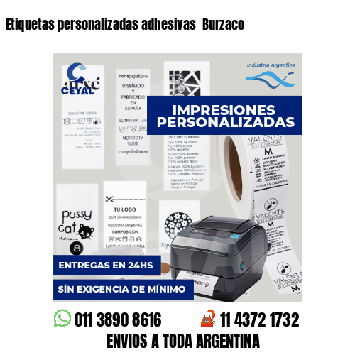 Etiquetas personalizadas adhesivas Burzaco