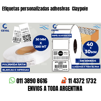 Etiquetas personalizadas adhesivas Claypole