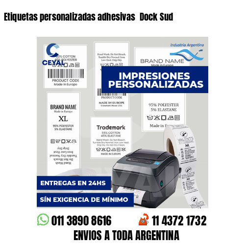 Etiquetas personalizadas adhesivas Dock Sud