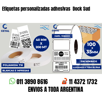 Etiquetas personalizadas adhesivas Dock Sud
