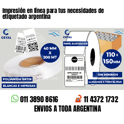 Impresión en línea para tus necesidades de etiquetado argentina
