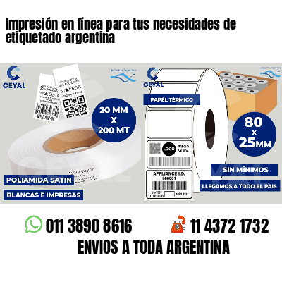 Impresión en línea para tus necesidades de etiquetado argentina