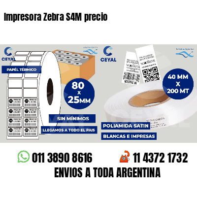 Impresora Zebra S4M precio
