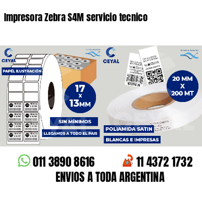Impresora Zebra S4M servicio tecnico