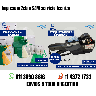 Impresora Zebra S4M servicio tecnico