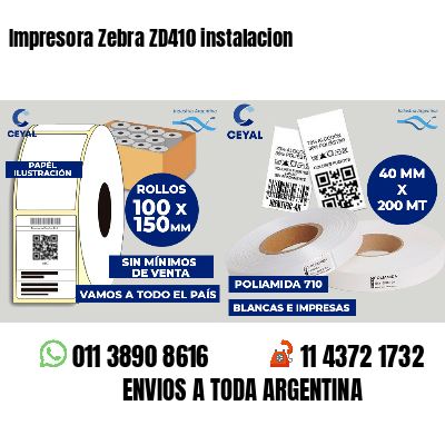 Impresora Zebra ZD410 instalacion