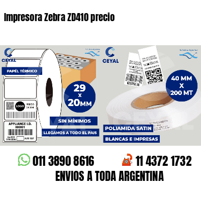 Impresora Zebra ZD410 precio