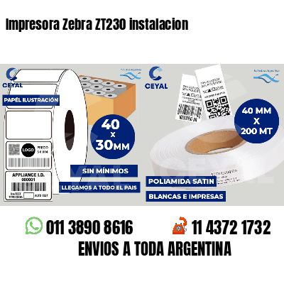 Impresora Zebra ZT230 instalacion