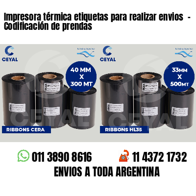 Impresora térmica etiquetas para realizar envios - Codificación de prendas