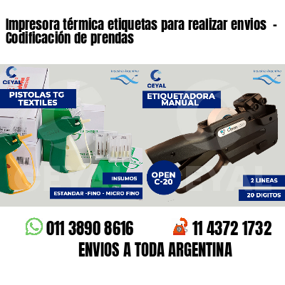 Impresora térmica etiquetas para realizar envios  - Codificación de prendas