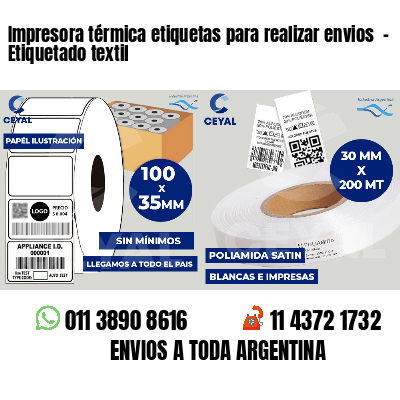 Impresora térmica etiquetas para realizar envios  - Etiquetado textil