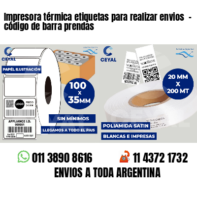Impresora térmica etiquetas para realizar envios  - código de barra prendas