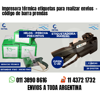 Impresora térmica etiquetas para realizar envios  - código de barra prendas