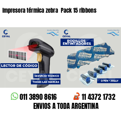 Impresora térmica zebra  Pack 15 ribbons