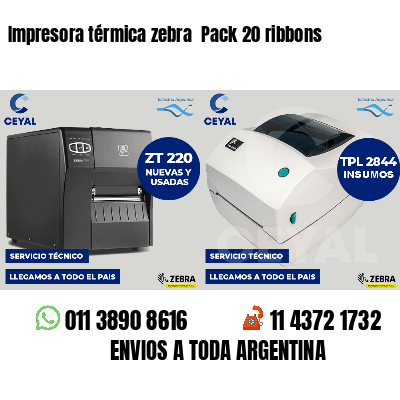 Impresora térmica zebra Pack 20 ribbons