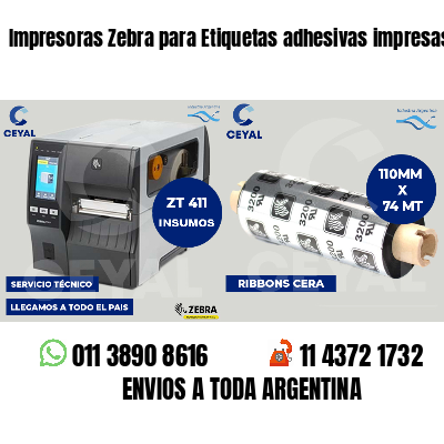 Impresoras Zebra para Etiquetas adhesivas impresas