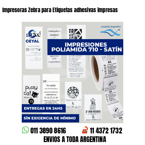 Impresoras Zebra para Etiquetas adhesivas impresas