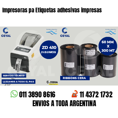 Impresoras pa Etiquetas adhesivas impresas