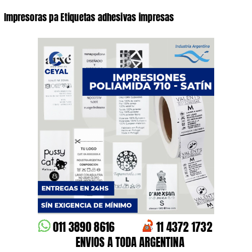 Impresoras pa Etiquetas adhesivas impresas