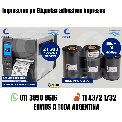 Impresoras pa Etiquetas adhesivas impresas