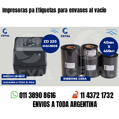 Impresoras pa Etiquetas para envases al vacío