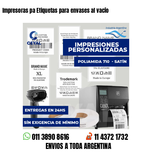 Impresoras pa Etiquetas para envases al vacío