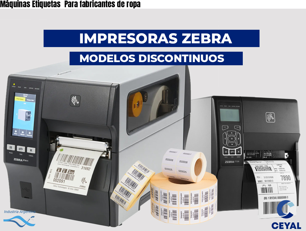 Máquinas Etiquetas Para fabricantes de ropa