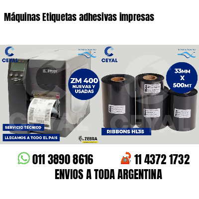 Máquinas Etiquetas adhesivas impresas