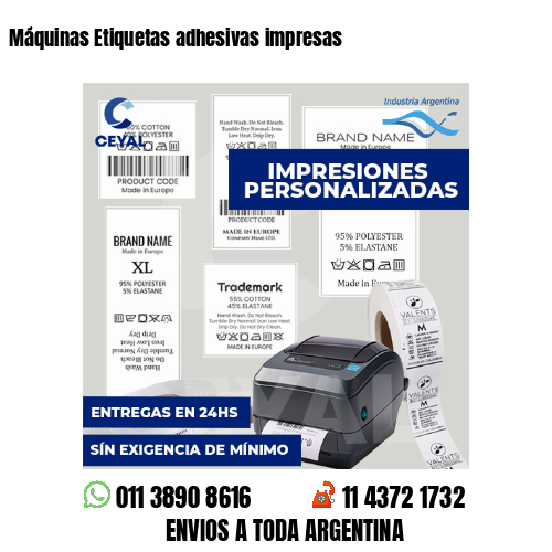 Máquinas Etiquetas adhesivas impresas