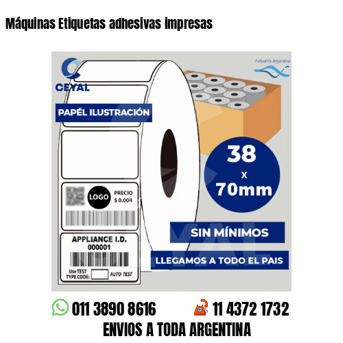 Máquinas Etiquetas adhesivas impresas