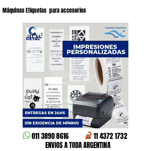 Máquinas Etiquetas para accesorios