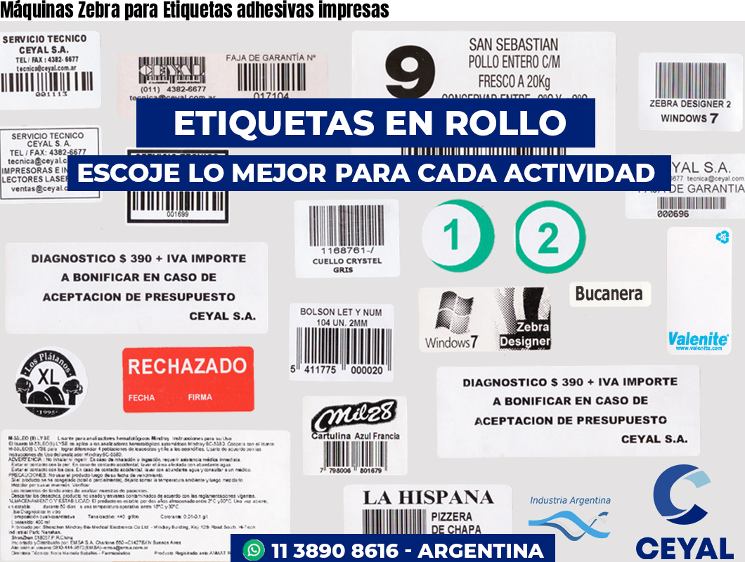 Máquinas Zebra para Etiquetas adhesivas impresas