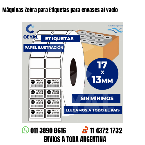 Máquinas Zebra para Etiquetas para envases al vacío